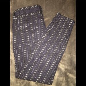 Madewell Navy, Black, and White embroidered pants
